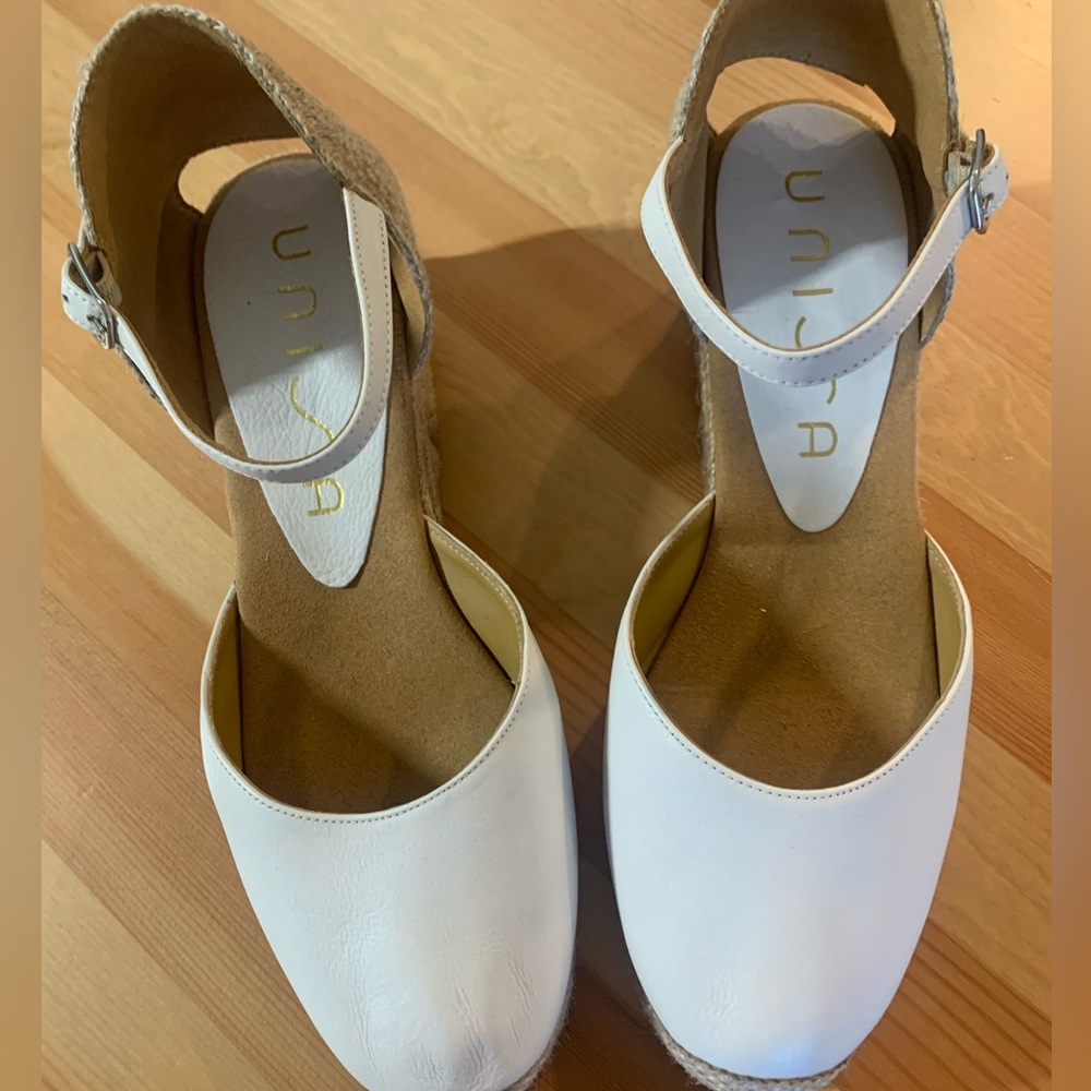 Moving Sale: NWOT European Brand Unisa Wedge Heel Leather Espadrilles